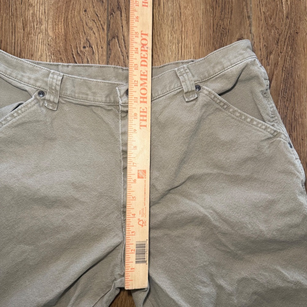 Wrangler‎ Tan Carpenter Pants Relaxed Fit Work Utility Mens 36x32 Jeans Cotton - Picture 5 of 12